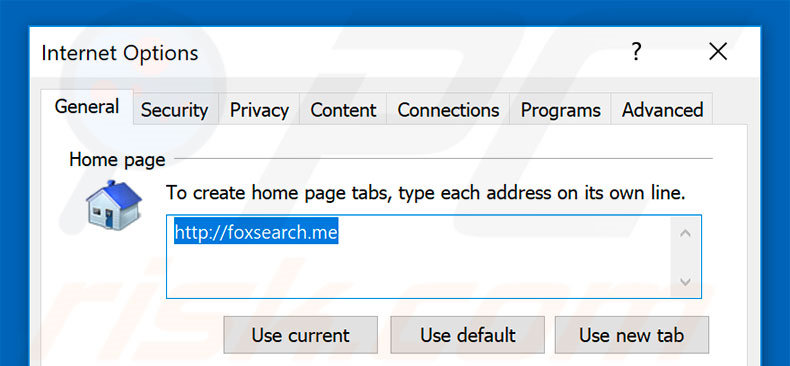 Removendo a página inicial foxsearch.me do Internet Explorer