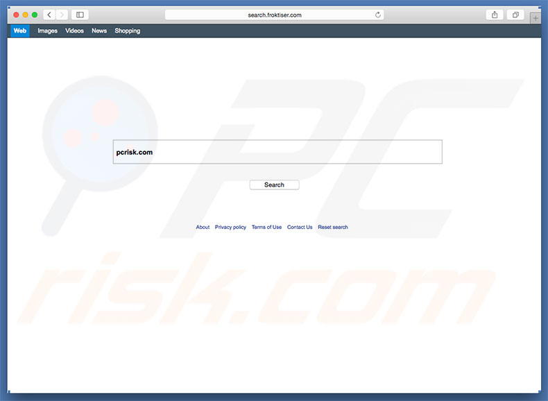 sequestrador de navegador search.froktiser.com num computador Mac