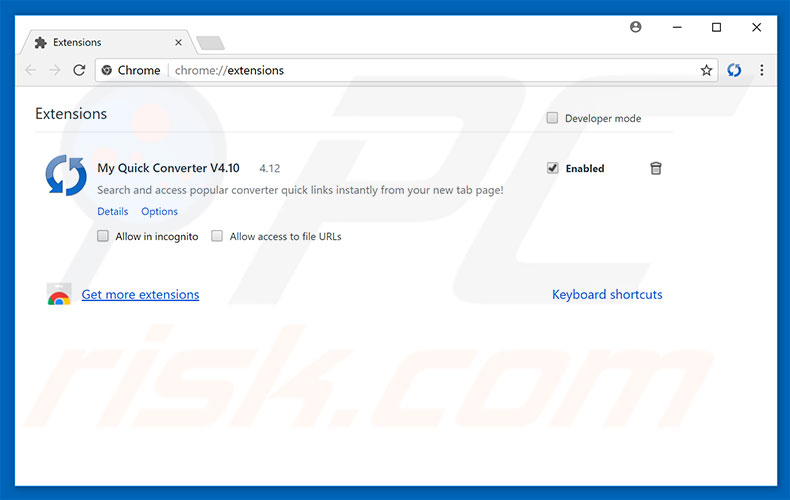 Removendo as extensões relacionadas a search.hmyquickconverter.com do Google Chrome