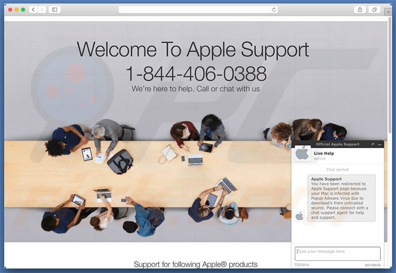 Your Mac Is Infected With Popup Adware Virus error displaying website