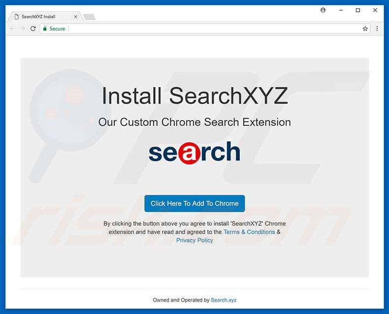 Website usado para promover o sequestrador de navegador SearchXYZ