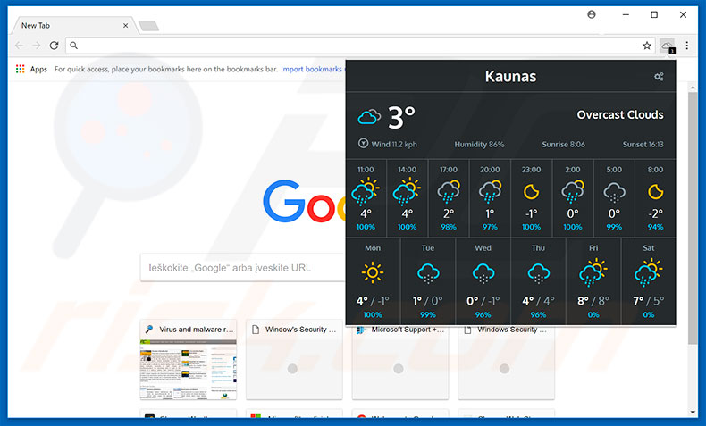 Adware Weather For Chrome