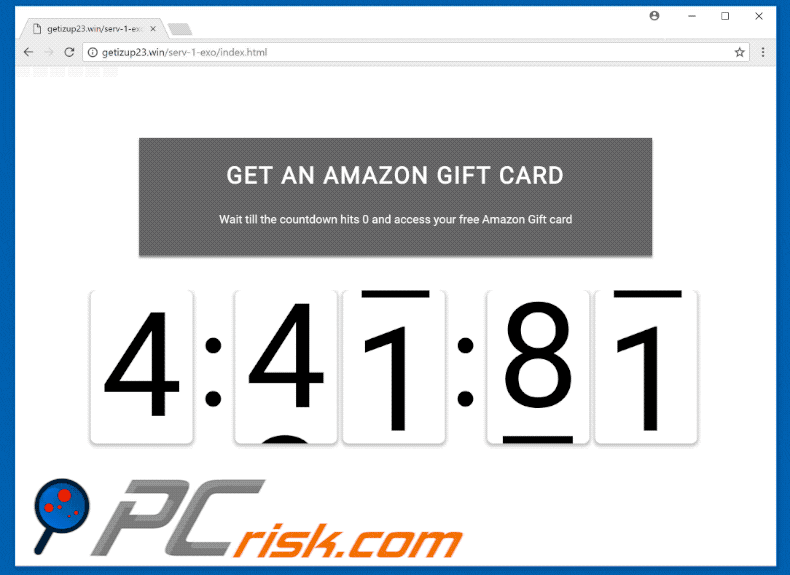 Gif do adware Amazon Gift Card
