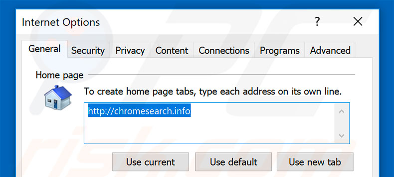 Removendo a página inicial chromesearch.info do Internet Explorer