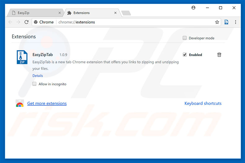 Removendo as extensões relacionadas a easyziptab.com do Google Chrome
