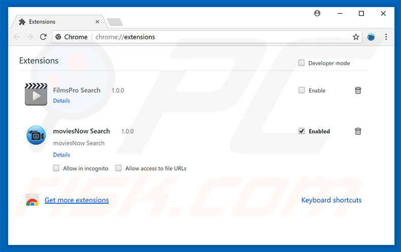 Removendo os anúncios Firefox Requires A Manual Update do Google Chrome passo 2