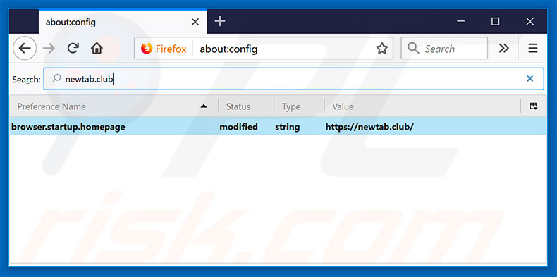Removendo a página inicial newtab.club e motor de pesquisa padrão do Mozilla Firefox