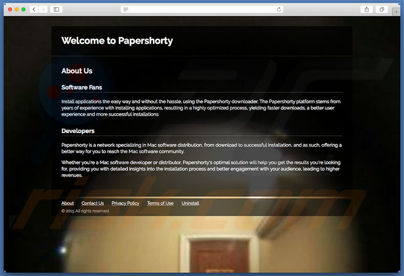 Website fraudulento usado a promover search.papershorty.com
