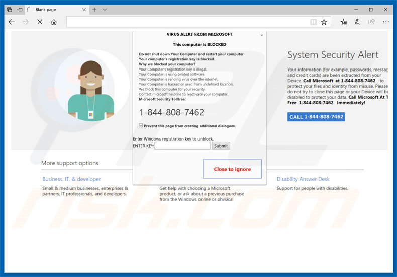 Adware VIRUS ALERT FROM MICROSOFT