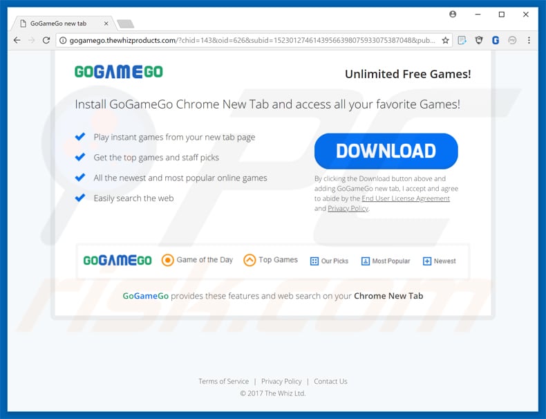 barra de ferramentas de gogamego que promove o exemplo do anúncio pop-up 2