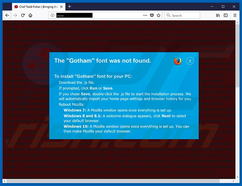 The Gotham Font Was Not Found Mozilla Firefox Passo 2