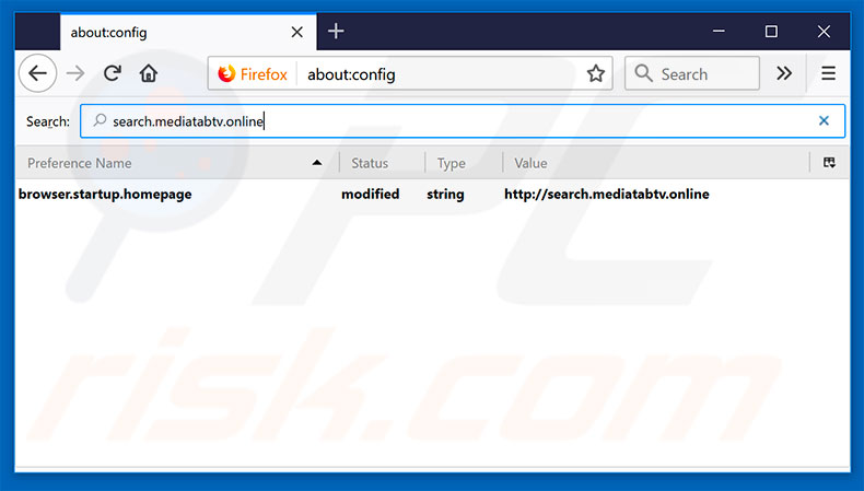 Removendo a página inicial search.mediatabtv.online e motor de pesquisa padrão do Mozilla Firefox