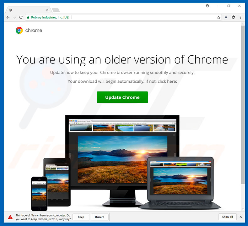 adware You Are Using An Older Version Of Chrome