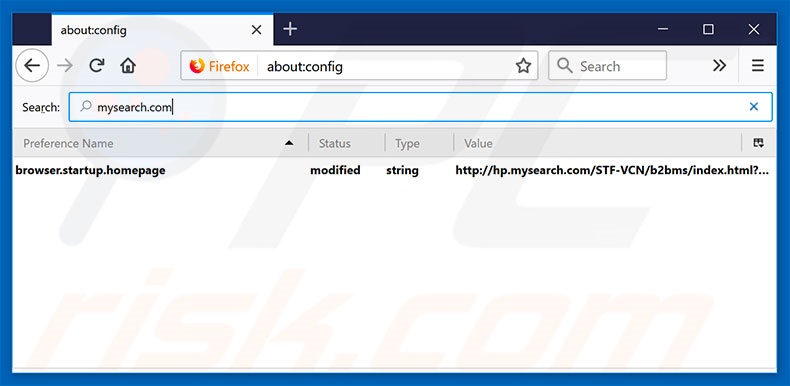 Removendo a página inicial hp.mysearch.com e motor de pesquisa padrão do Mozilla Firefox