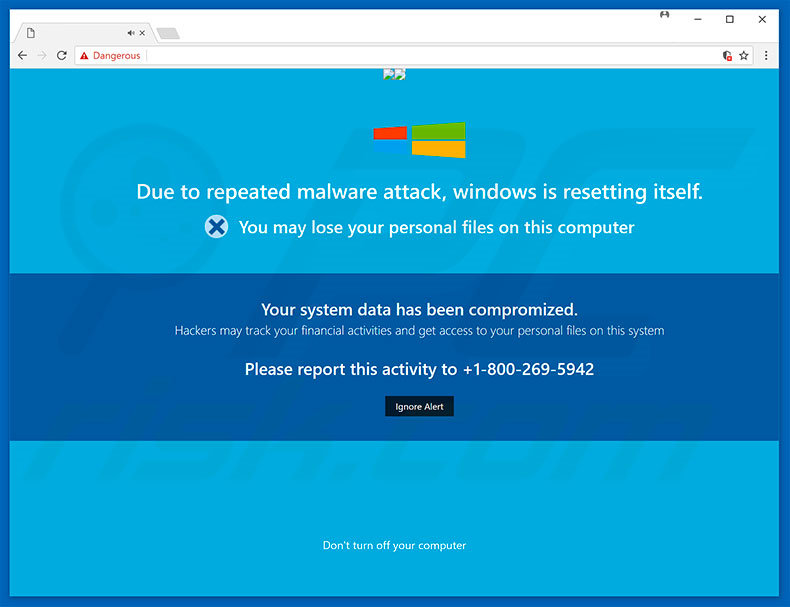 Fraude Windows Is Resetting Itself