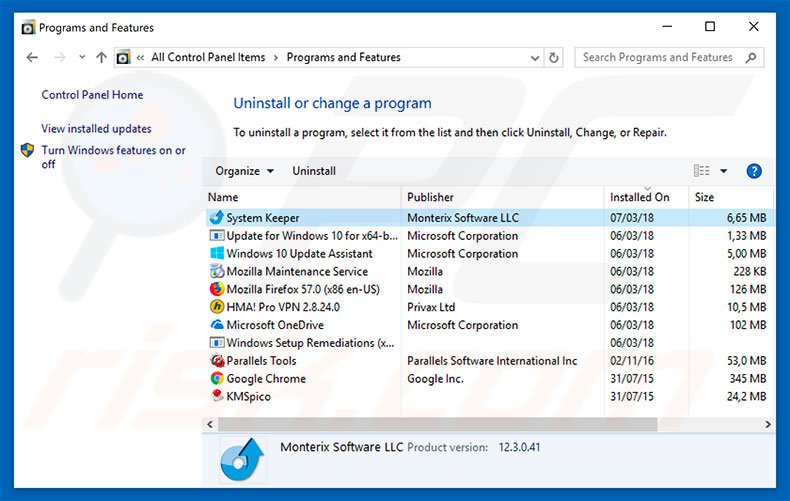 Desinstalar o adware 