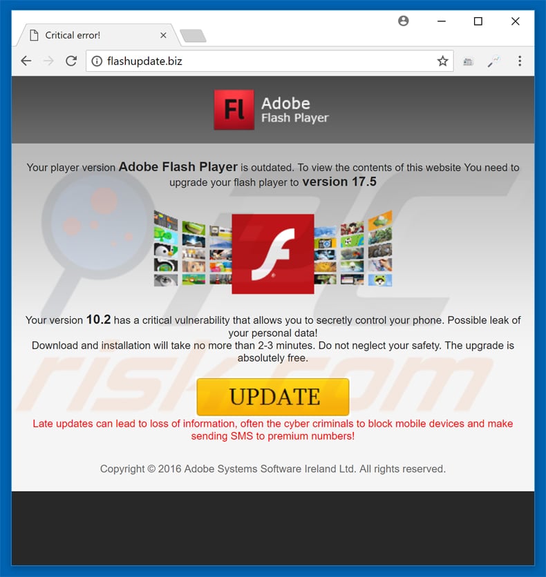 spyware falso adobe flash android .apk