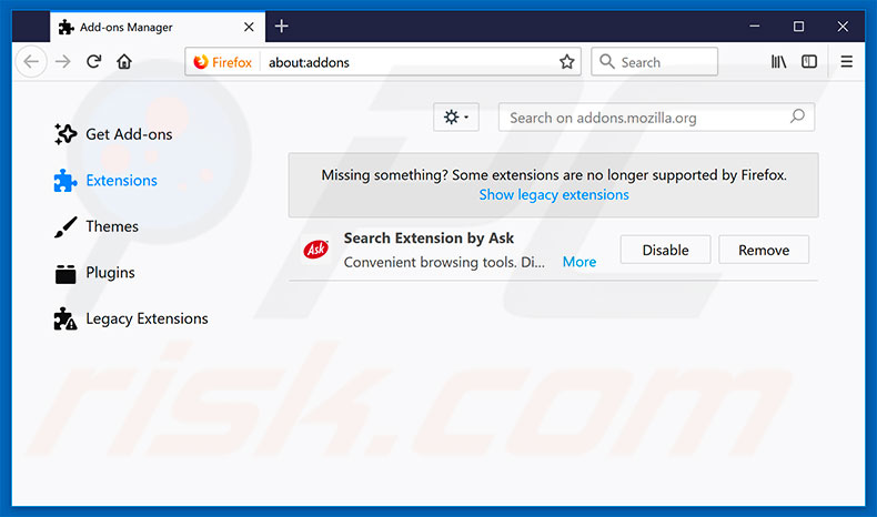Removendo os anúncios ImpaqSpeed do Mozilla Firefox passo 2