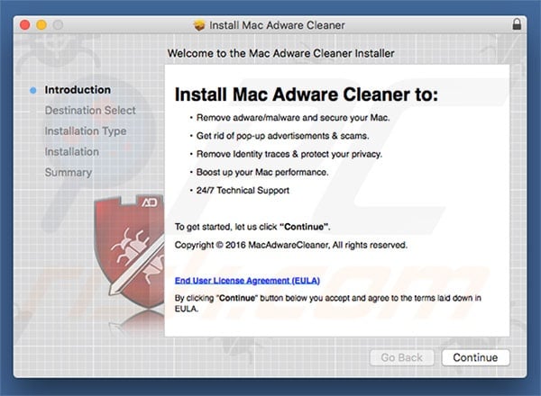 Instalador fraudulento usado para promover Mac Adware Cleaner