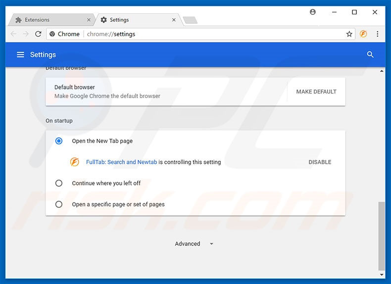 Removendo my-search.com da página inicial do Google Chrome