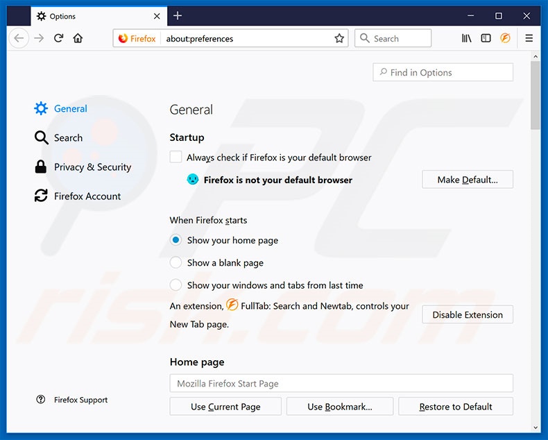 Removendo my-search.com da página inicial do Mozilla Firefox