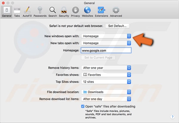 Safe Finder Safari Passo 2