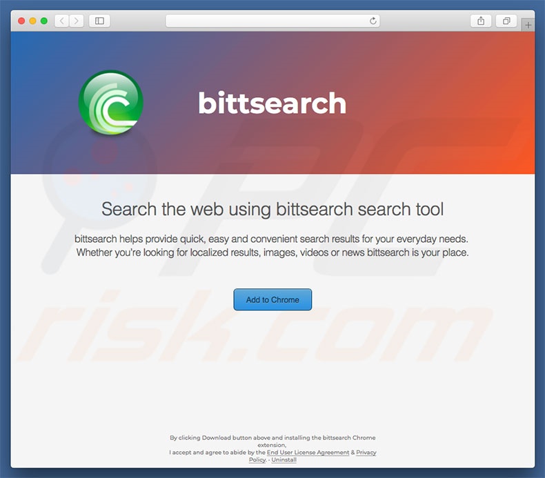 Site fraudulento usado para promover search.bittsearch.com