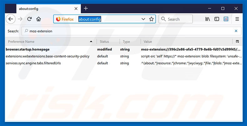 Removendo a página inicial hp.myway.com e motor de pesquisa pesquisa do Mozilla Firefox