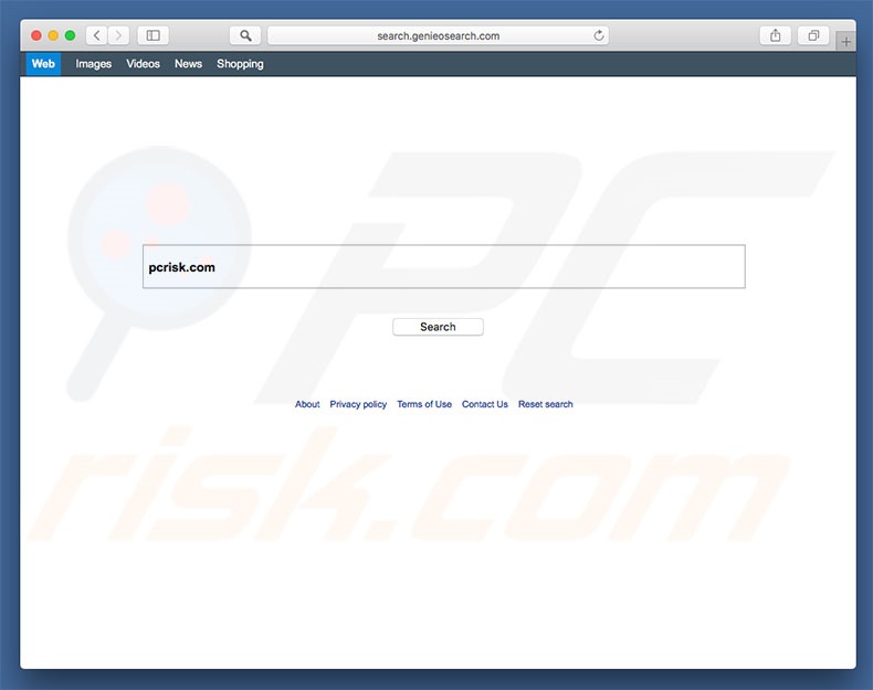 Sequestrador de navegador search.genieosearch.com num computador Mac