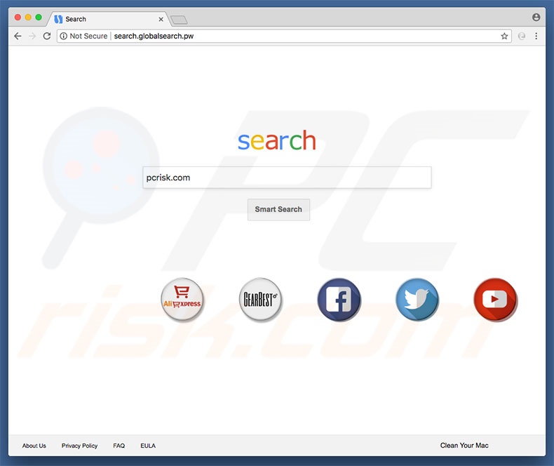sequestrador de navegador search.globalsearch.pw num computador Mac