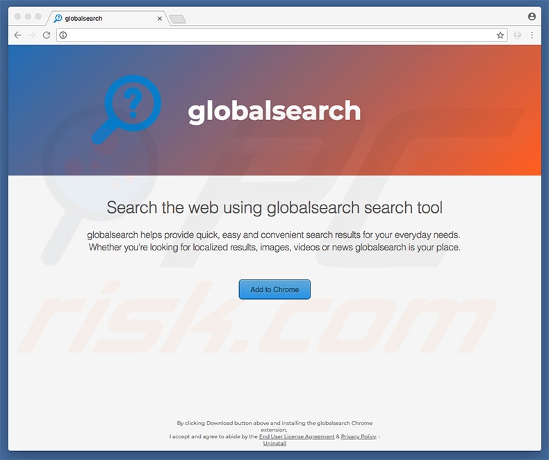 Site fraudulento usado para promover search.globalsearch.pw