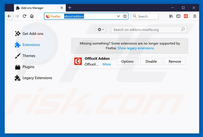 Removendo as extensões Mozilla Firefox relacionadas ao gosearchresults.com