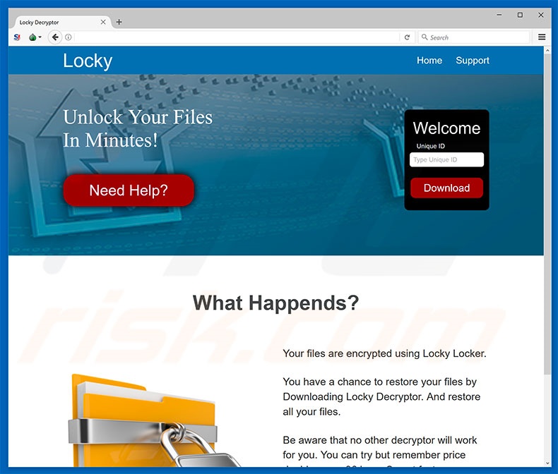 website Locky Imposter