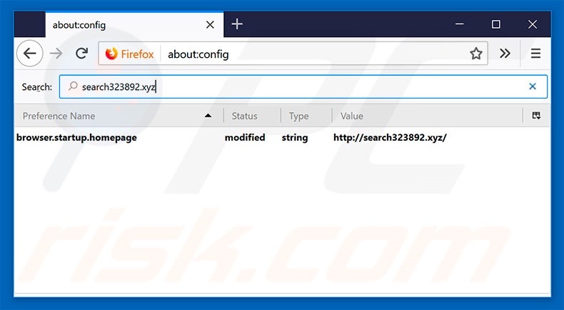 Removendo search323892.xyz do motor de pesquisa padrão do Mozilla Firefox