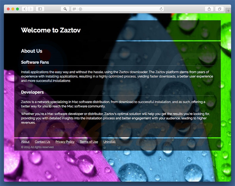 Website fraudulento usado para promover search.zaztov.com