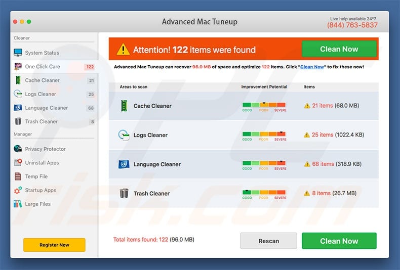 Fraude Advanced Mac Tuneup