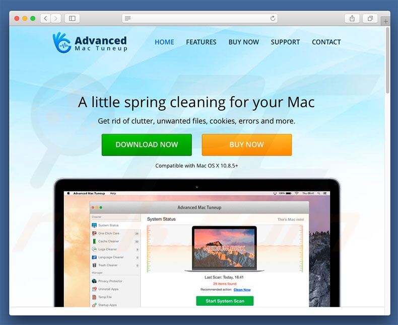 website oficial de Advanced Mac Tuneup