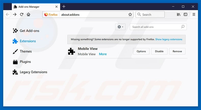 Remover os anúncios Amazon Shopping Assistant do Mozilla Firefox passo 2