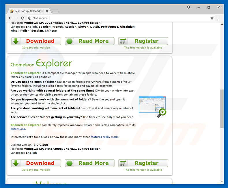 Website do Chameleon Explorer Pro