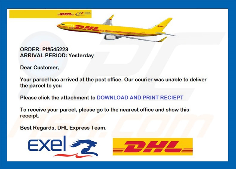 malware DHL Email Virus