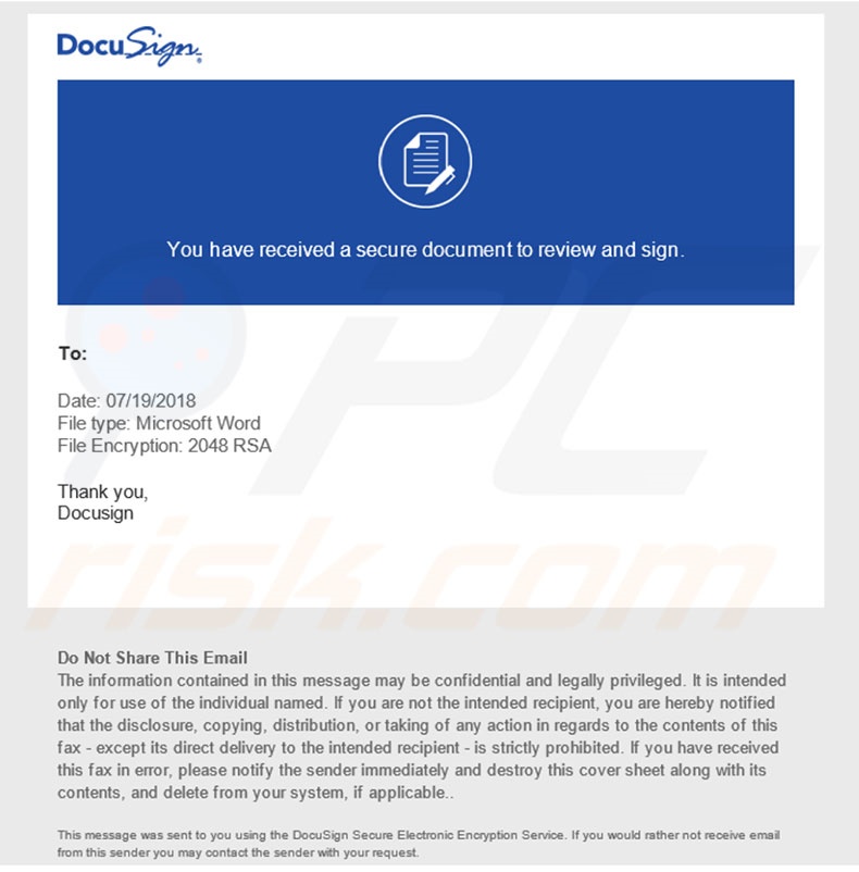 malware DocuSign Email Virus 