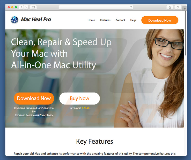 Website oficial de Mac Heal Pro