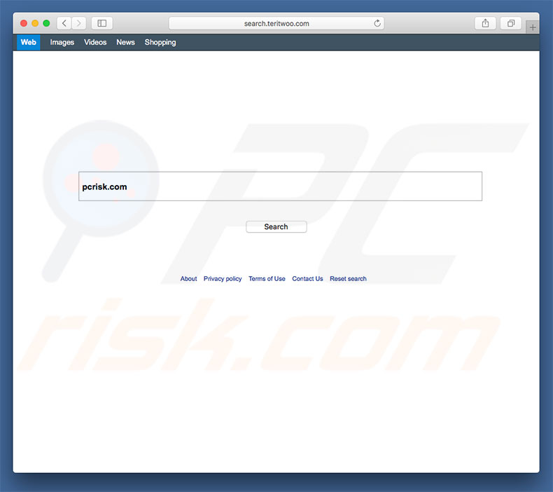 sequestrador de navegador search.teritwoo.com num computador Mac