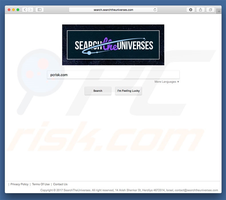 sequestrador de navegador search.searchtheuniverses.com num computador Mac