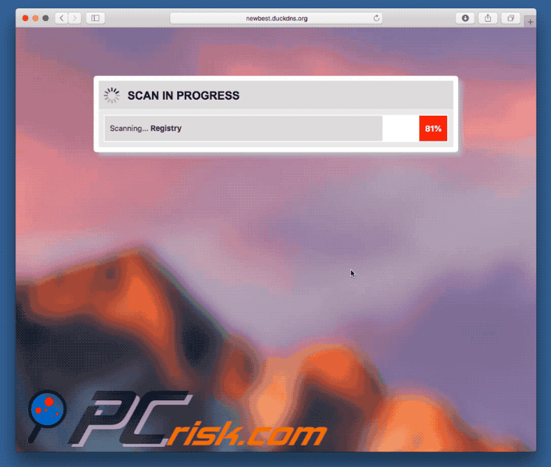 A aparência de Website You Visited Infected Your Mac With A Virus scam (GIF)