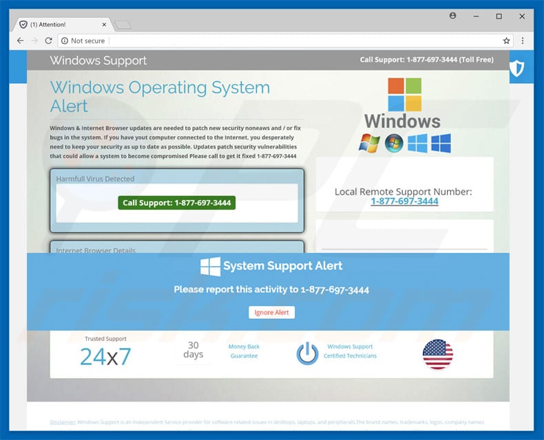 Fraude Windows Operating System Alert