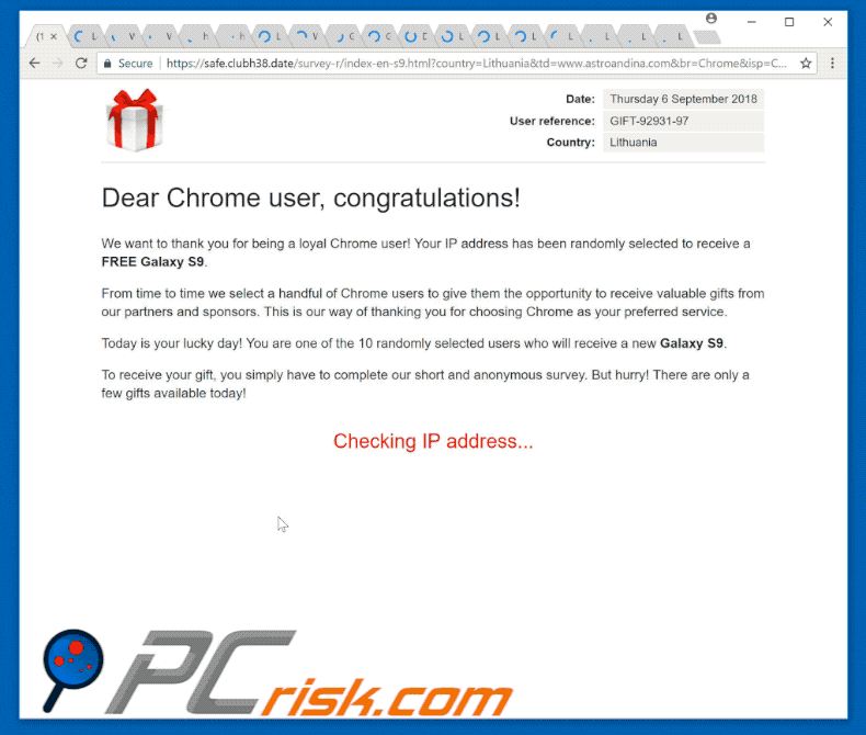 fraude gif Dear Chrome User, Congratulations!