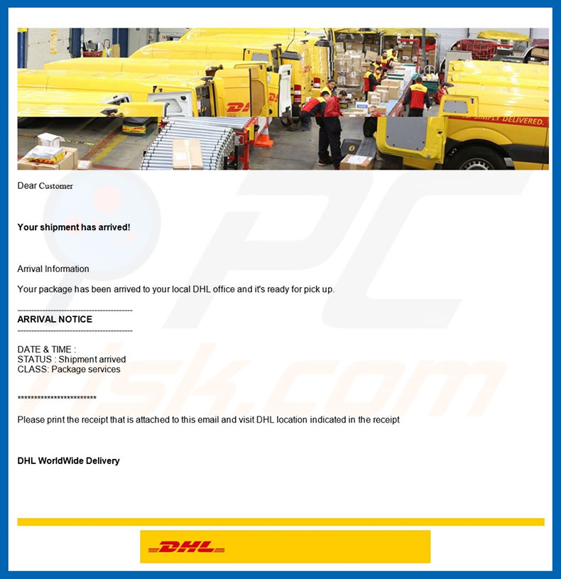 malware DHL Express Email Virus