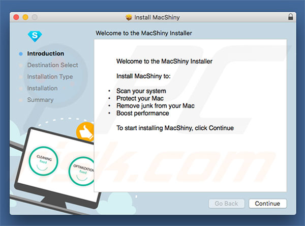 Configuração do instalador MacShiny
