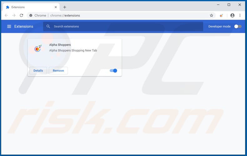 Remoção das extensões relacionadas a alphashoppers.co do Google Chrome